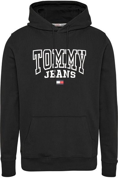 Tommy Hilfiger Men's Brand Flaged and Signed Black Sweatshirt Suitable for Daily Use Dm0dm16792-bds
