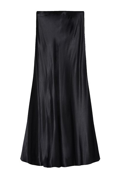 Quzu Black Satin Skirt