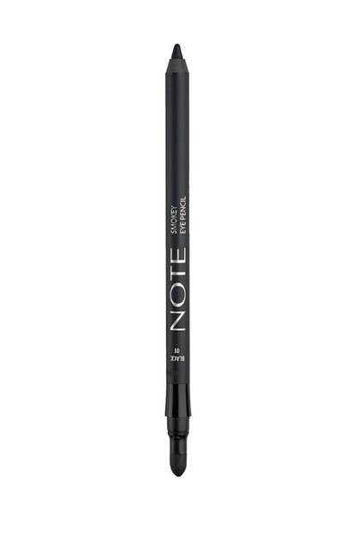 NOTE Smokey Eye Pencil Waterproof Aplikatörlü Suya Dayanıklı Göz Kalemi - 01 Black - Siyah