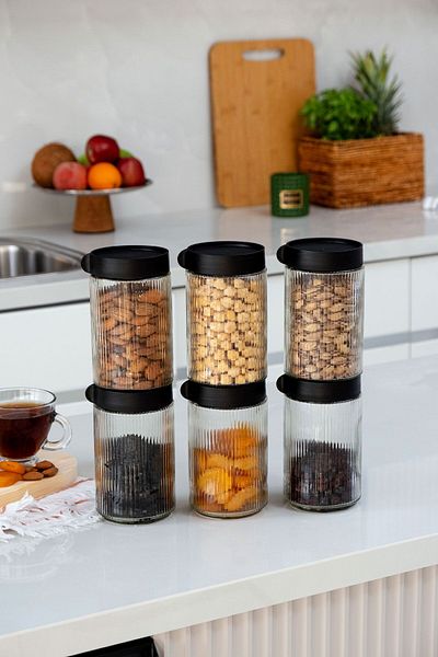 La Casa Art 6-Piece Food Pulses and Storage Container Set - Kitchen Organizer (6 Pcs) 12 Pieces - Medium Size