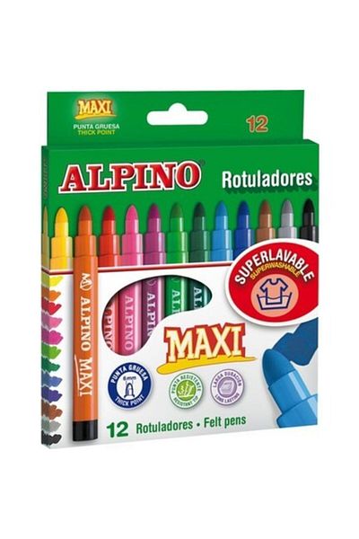 Alpıno Alpino Maxi Felt Tip Pen Jumbo Felt Tip Pen 12 Colors Pack of 12