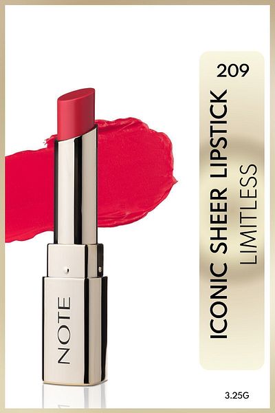 NOTE Iconic Sheer Lipstick Moisturizing Bright Lipstick 209 Limitless - Pink