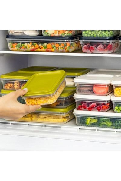 PANJI 12 Pieces White Storage Container - Microwave and Freezer Compatible, 4X2600Ml 4X1200Ml 4X500Ml