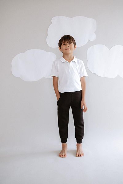 C&City Boy's Black Cuffed Sweatpants - 873