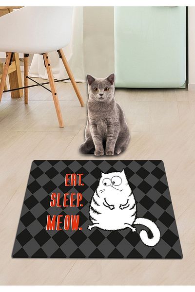 Chilai Home Pvc Eat Sleep Meow Cat Dog Food Mat Dog - Cat Supplies Accessory