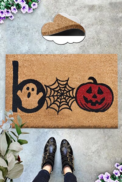 Chilai Home Coco Boo 40x60 Cm Bristle Mat, Decorative Multi-Purpose Indoor and Outdoor Door Mat