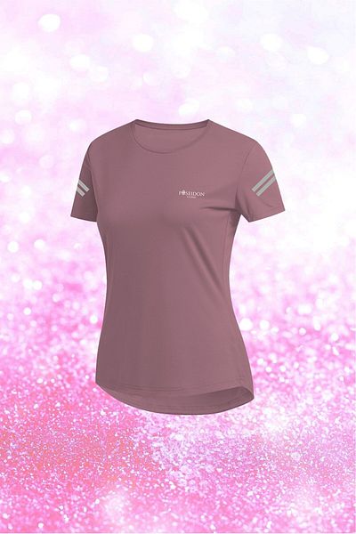 POSEIDON STORM Γυναικείο Dusty Rose Dri-fit ύφασμα χωρίς εκτύπωση Casual Tshirt για περπάτημα και τρέξιμο S-3xl