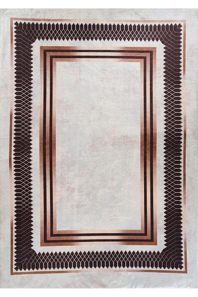 RENKLİBUTİK 6 M2 Modern Patterned Velvet Textured Carpet Cover - Non-Slip and Elastic
