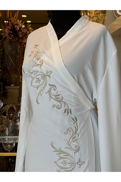 Antepiş Home Silver Glitter Embroidered Prayer Dress