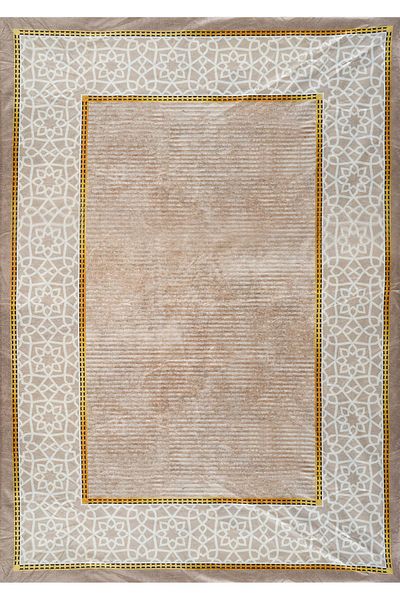 RENKLİBUTİK Modern Patterned Velvet Carpet Cover - Elastic and Non-Slip, Washable, 6 M2