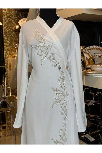 Antepiş Home Silver Glitter Embroidered Prayer Dress