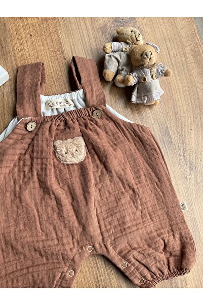 Mini Chics Unisex Teddy Bear Baby Salopette