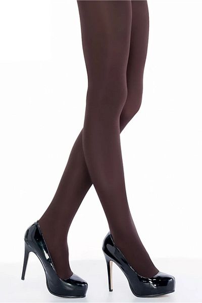 Dore Women's Brown Micro 120 Denier Satin Shiny Thick Pantyhose
