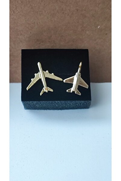 cacatasarım Uçak Broş Yaka Rozeti 2 Li Gold Metal Hediyelik Unisex Pilot Hostes