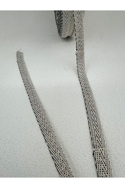 paşateks since 1995 şekil 5 Meters (Ecru) Black Glitter Herringbone Strip