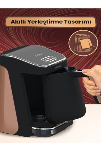 GOLDMASTER Kıvam Gold Large Pot Smart Placement Patented Turkish Coffee Machine
