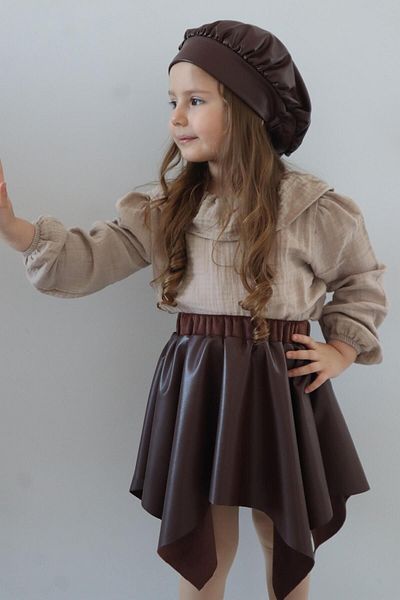 Süslüm Kids فستان قميص تنورة جلدية 2024