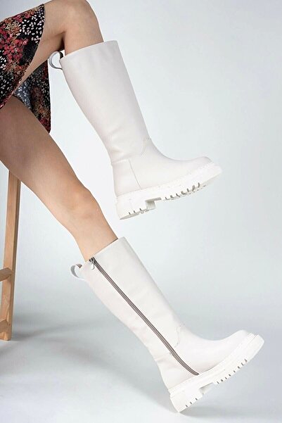 TREND Beige Women's Long Boots