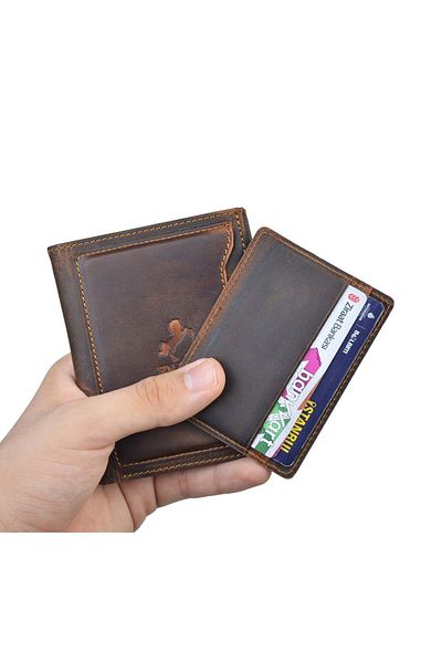 en deri Tan Color Genuine Leather Wallet - Plenty of Card Compartments