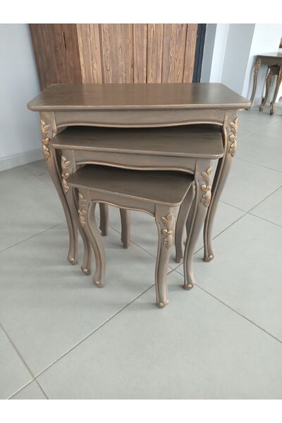 ÇINAR DESİGN Vizon Renk Zigon Takım 3 Lü (AĞAÇ)