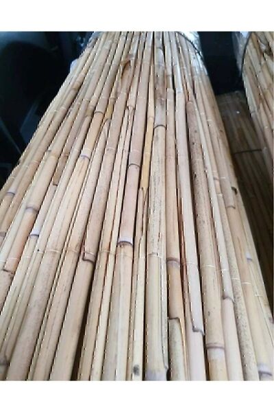HasırKamış 1m X 5m Hasır Kamış Çit Bambu Gölgelik Bahçe Dekor Misina Örgü Kamış