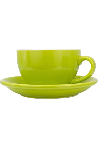 MIBRU Coffee ceramic cup with plate 250ml pistachio