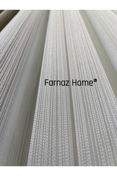 farnaz home İp Tül Perde, 1.kalite pırıltılı zemin kırık beyaz 1-3 sık pile