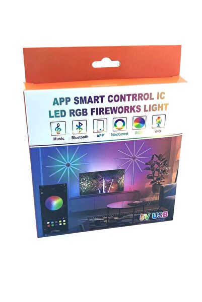 Genel Markalar Deste Elektronik Ev Dekor Müzik Kontrolü Havai Fişek Led Şerit Işık Usb Rgb Peri Lambası