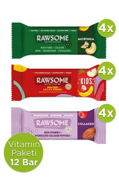 Rawsome Pack of 12 Bars - Vitaminated, Gluten Free and Vegan