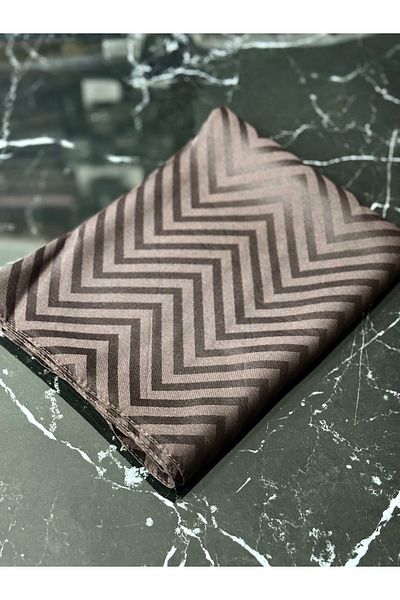 hijabchi Imported Zigzag Pattern Silky Jacquard Shawl Premium Quality - Bitter Brown