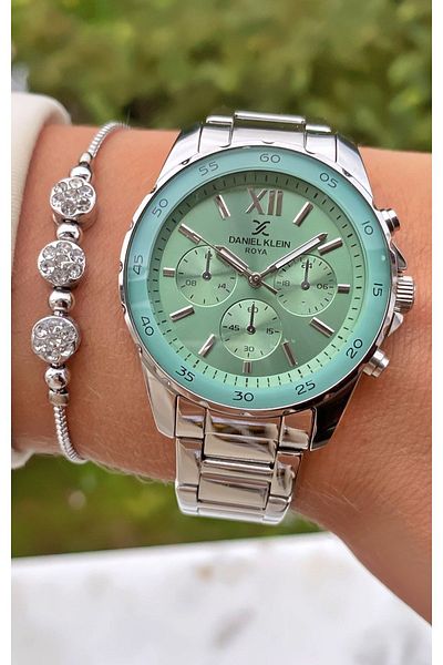 Daniel Klein Silver Colored Women's Wristwatch and Bracelet Gift