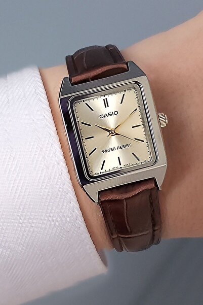 Casio Rectangular Case Brown Leather Band Women's Wrist Watch