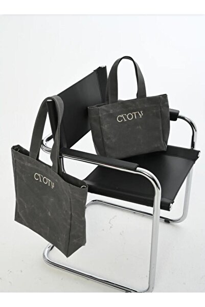 Cloth 1001 Mumlu Kanvas Maxi Çanta (GRAPHİTE GREY)