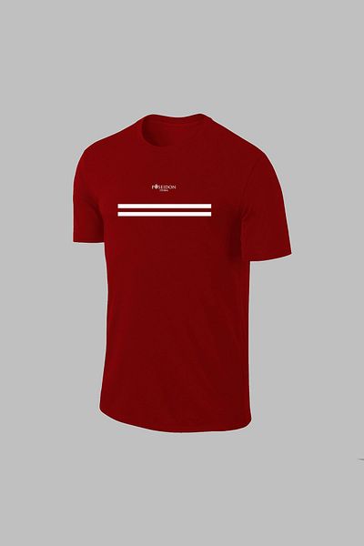 POSEIDON STORM Мъжка бордо тениска Dri-Fit - голям размер, обло деколте, без щампа, къс ръкав (4XL-10XL)