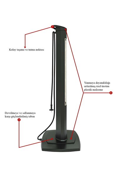 Mirkraft Mate 2500w Karbon Infrared Elektrikli Isıtıcı