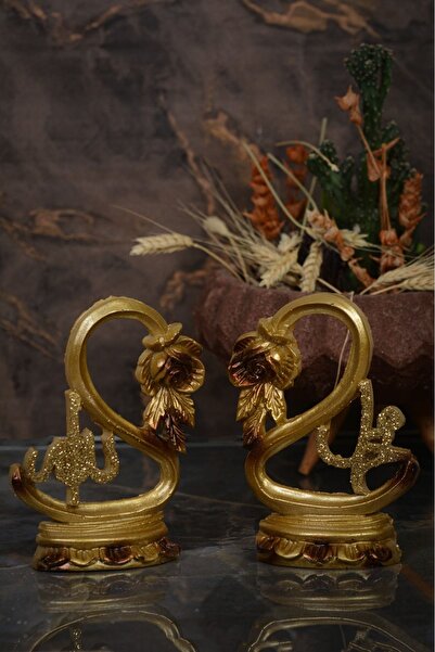 Asfhome 2’li Set Dini Dekoratif Biblo | Allah (CC) & Muhammed (SAV) Lafzı | P...