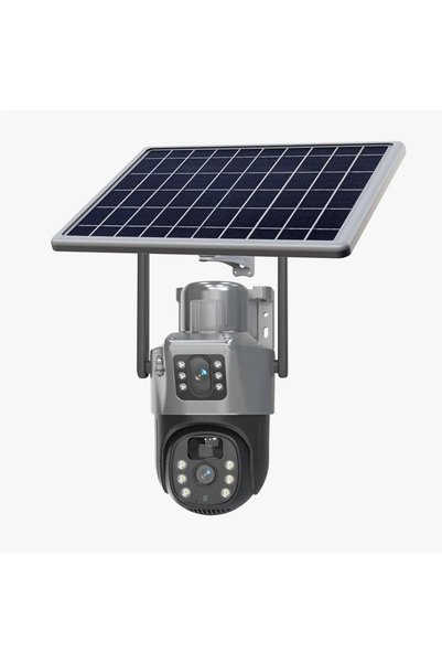 solutions technology PRO 4G Sim Kartlı 4MP 2 Kameralı Solar Panelli Güneş Ene...