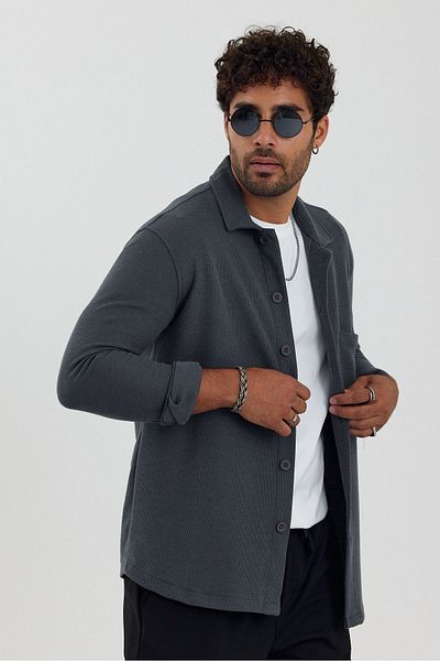 İLKCET MODA Ανδρικό πουκάμισο - Μακρυμάνικο, Υφαντό Βασικό Μοντέλο