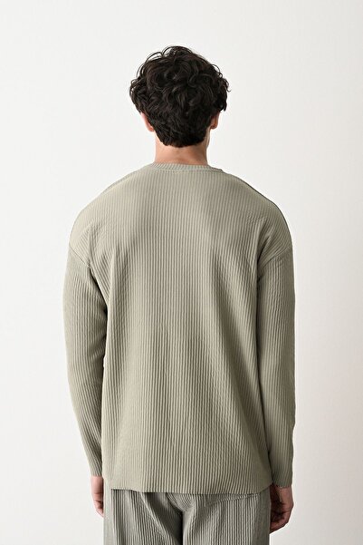 İLKCET MODA Ανδρικό φούτερ με ραβδώσεις Oversize - Άνετη εφαρμογή