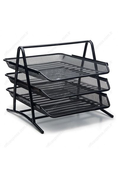 Maxx Mx-100 Perforated Metal 3-Piece Document Shelf - Black