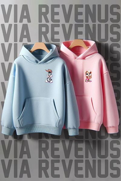 Vordevia Αγαπητό φούτερ Oversize συνδυασμού - Bugs Bunny Lola Bunny Printed