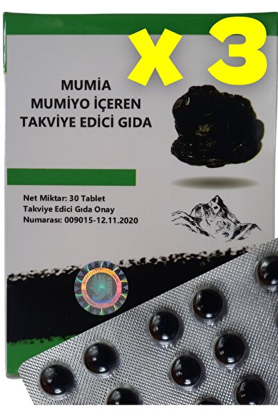 MUMİA Mumiyo (shilajit) %100 Saf 30'lu Tablet 3'LÜ SET
