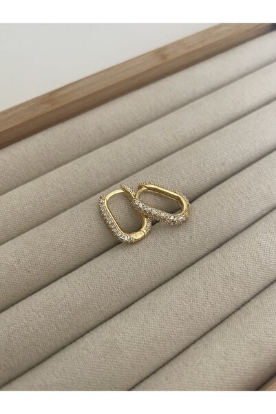 Sade Accessory Taşlı Oval Küpe