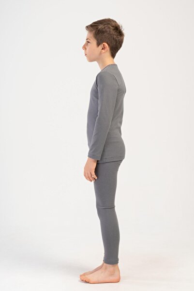 C&City Boy's Thermal Suit - Long Sleeve, Crew Neck, Smoke 405160