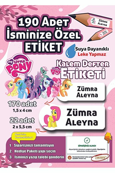 Joyygift Sevimli Ponnyler Atlar DEFTER,KALEM,KİTAP OKUL ETİKETİ STİCKER