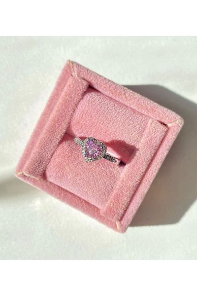 SHINING Steel Serious Relationship Ring Shipped with Box with Heart (Adjust)