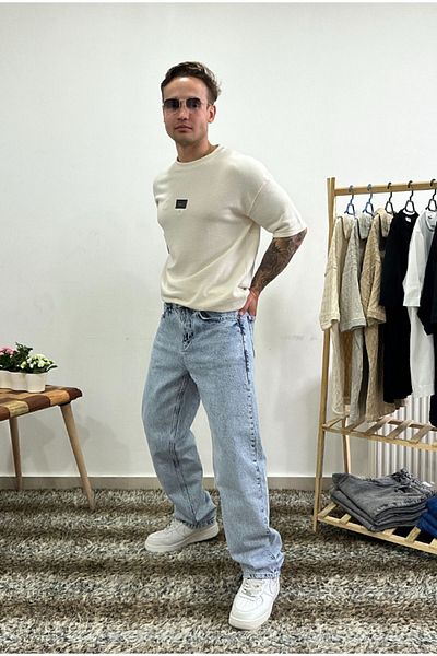 corfixman Pantaloni largi Ice Blue