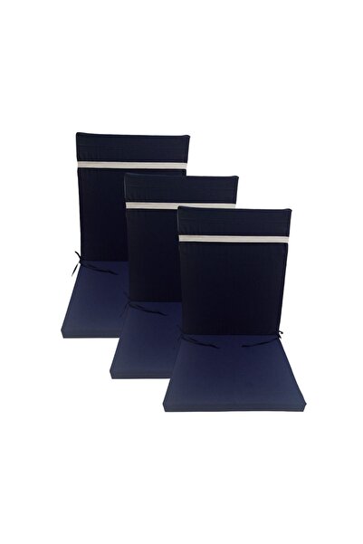 GÜLLÜCE HOME 3'lü sünger dolgulu*fermuarlı*arkalıklı*sandalye minderi