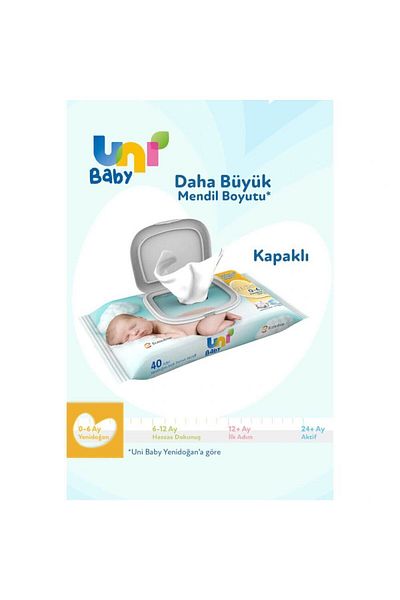 Uni Baby Newborn Wet Wipes 3x40pcs 0-6 Months