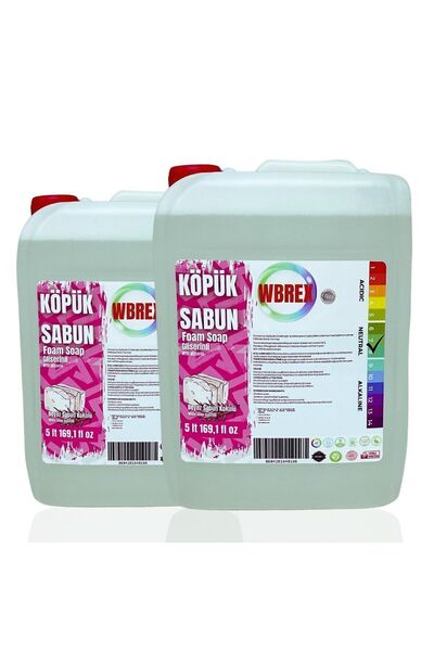 WBREX Premium Gliserinli Köpük Sabun 5 lt * 2 Adet Ekonomik Boy Beyaz Sabun Kokulu